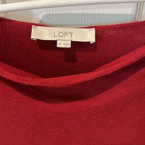 Maroon, long sleeve swoop neck women’s top - Picture 5 of 8